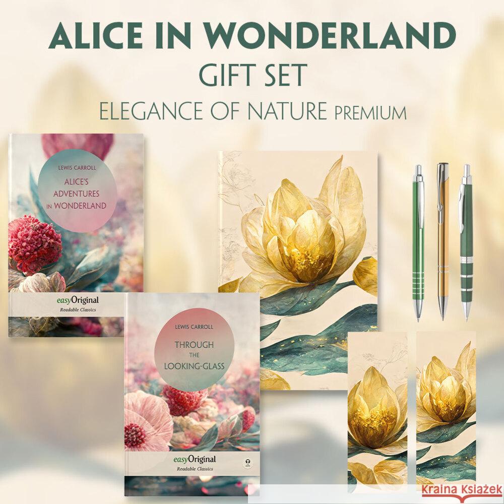 Alice in Wonderland Books-Set (with audio-online) Readable Classics Geschenkset + Eleganz der Natur Schreibset Premium, m. 2 Beilage, m. 2 Buch Carroll, Lewis 9783991681014