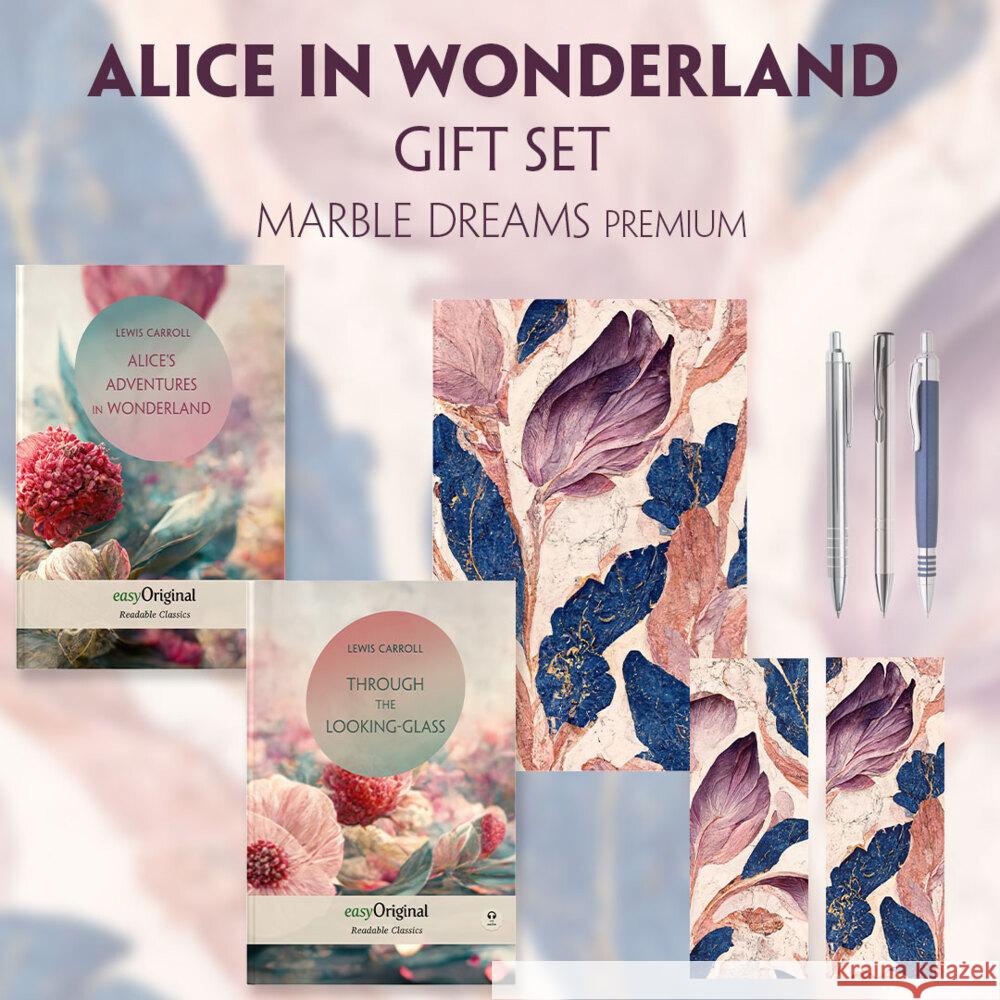 Alice in Wonderland Books-Set (with audio-online) Readable Classics Geschenkset + Marmorträume Schreibset Premium, m. 2 Beilage, m. 2 Buch Carroll, Lewis 9783991681038