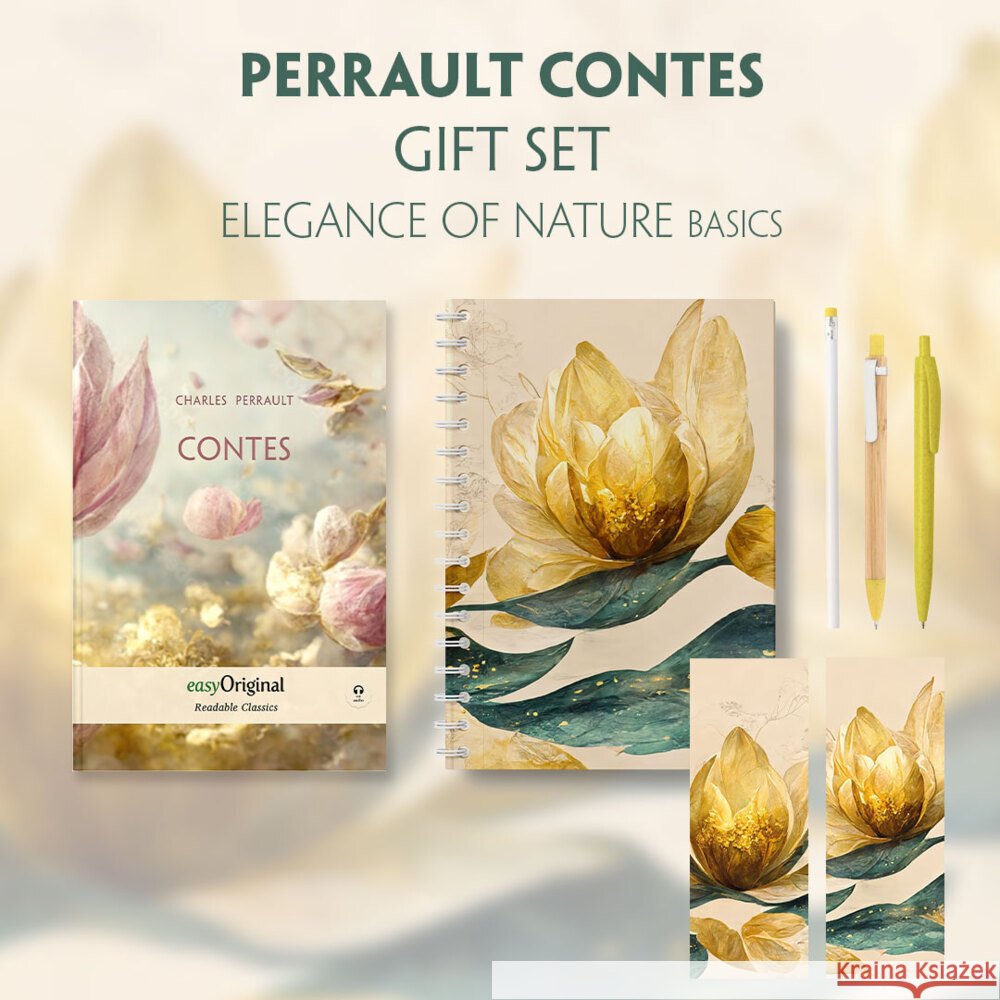Contes (with audio-online) Readable Classics Geschenkset + Eleganz der Natur Schreibset Basics, m. 1 Beilage, m. 1 Buch Perrault, Charles 9783991681328 EasyOriginal