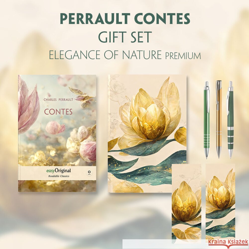 Contes (with audio-online) Readable Classics Geschenkset + Eleganz der Natur Schreibset Premium, m. 1 Beilage, m. 1 Buch Perrault, Charles 9783991681335 EasyOriginal