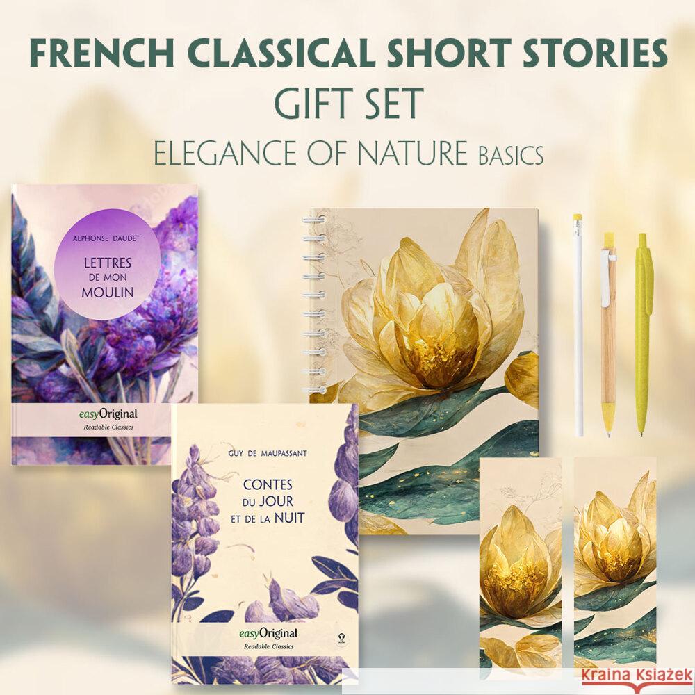 French Classical Short Stories (with audio-online) Readable Classics Geschenkset + Eleganz der Natur Schreibset Basics, m. 2 Beilage, m. 2 Buch Maupassant, Guy de, Daudet, Alphonse 9783991681366 EasyOriginal