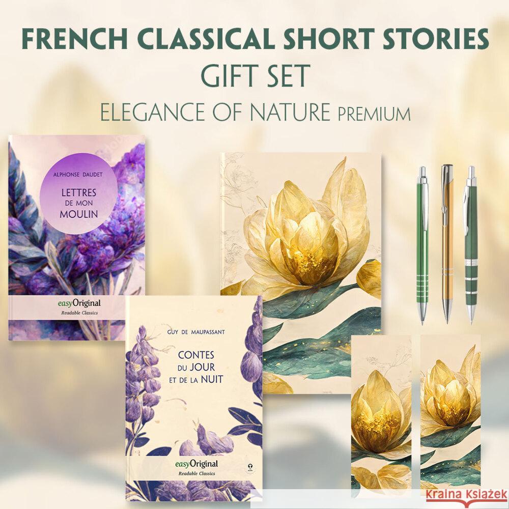 French Classical Short Stories (with audio-online) Readable Classics Geschenkset + Eleganz der Natur Schreibset Premium, m. 2 Beilage, m. 2 Buch Maupassant, Guy de, Daudet, Alphonse 9783991681373 EasyOriginal