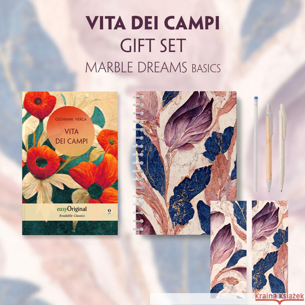 Vita dei campi (with audio-online) Readable Classics Geschenkset + Marmorträume Schreibset Basics, m. 1 Beilage, m. 1 Buch Verga, Giovanni 9783991681427