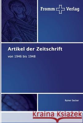 Artikel der Zeitschrift Rainer Secker 9786202442770 Fromm Verlag