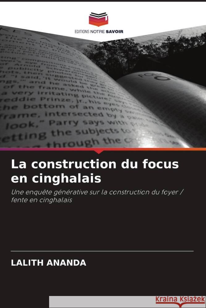 La construction du focus en cinghalais Ananda, Lalith 9786202862295