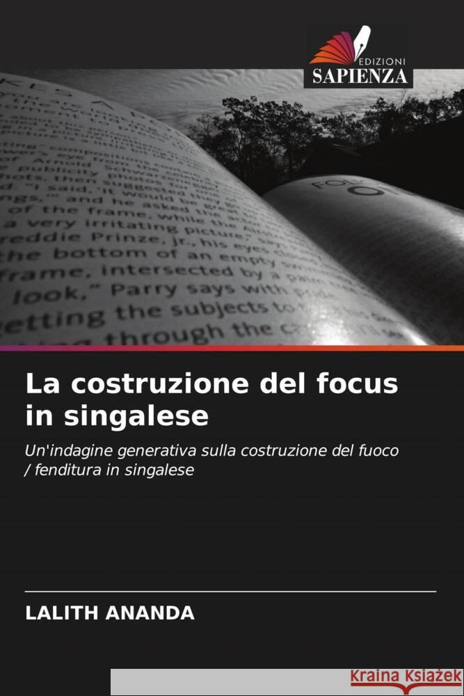 La costruzione del focus in singalese Ananda, Lalith 9786202862363