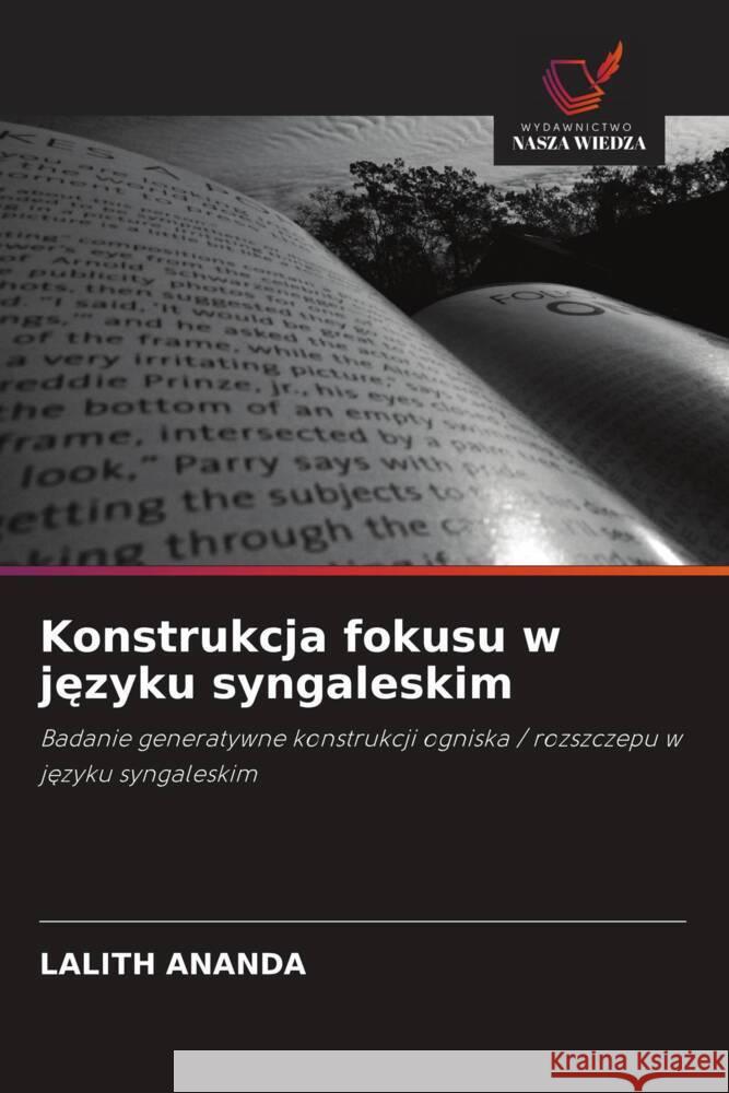 Konstrukcja fokusu w jezyku syngaleskim Ananda, Lalith 9786202862400