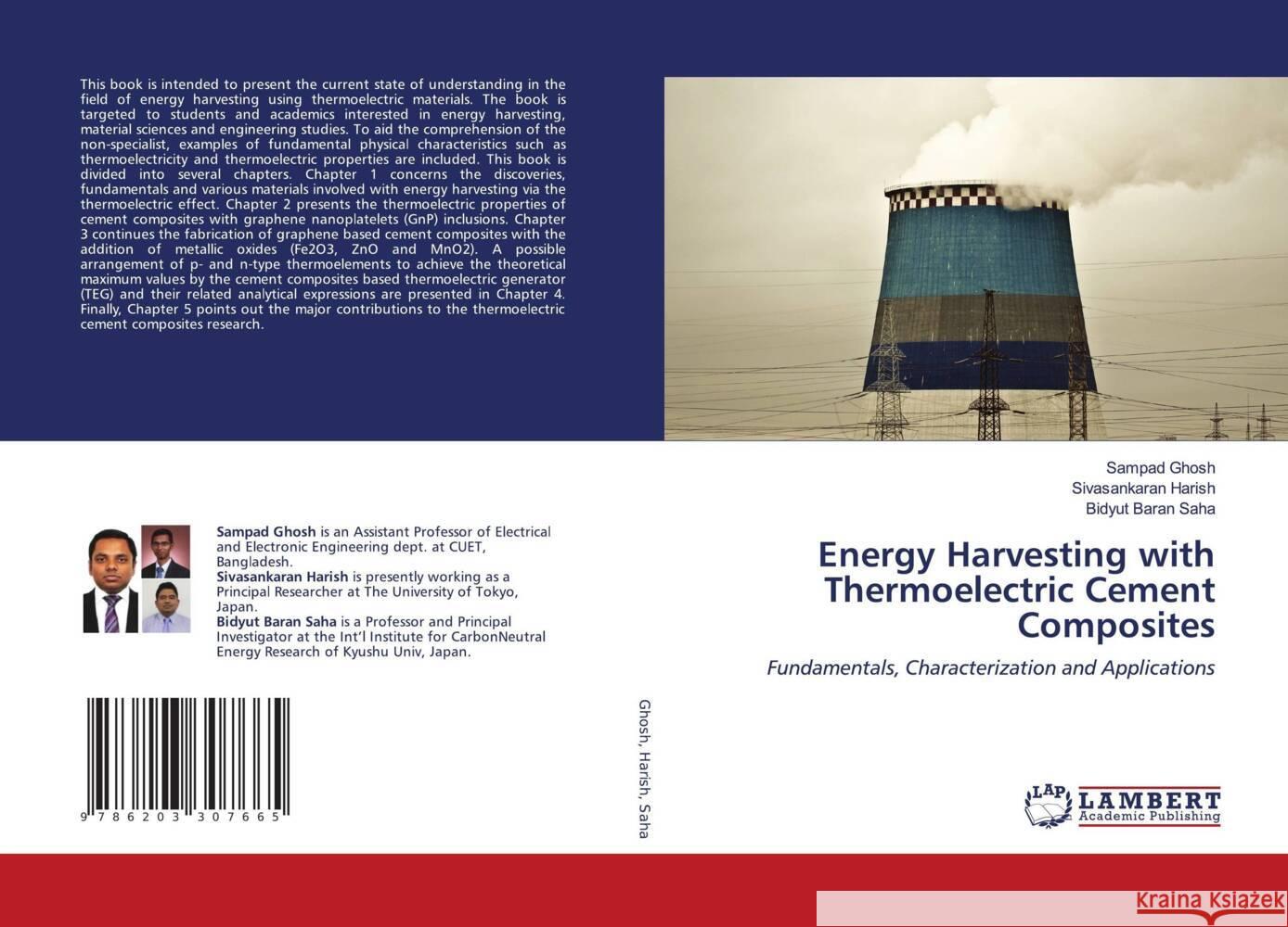 Energy Harvesting with Thermoelectric Cement Composites Ghosh, Sampad, Harish, Sivasankaran, Saha, Bidyut Baran 9786203307665