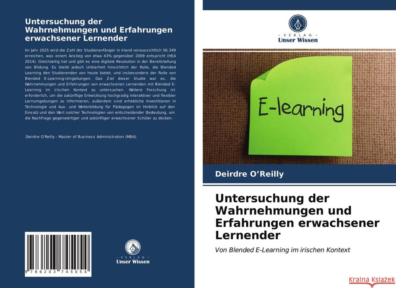 Untersuchung der Wahrnehmungen und Erfahrungen erwachsener Lernender O'Reilly, Deirdre 9786203745054