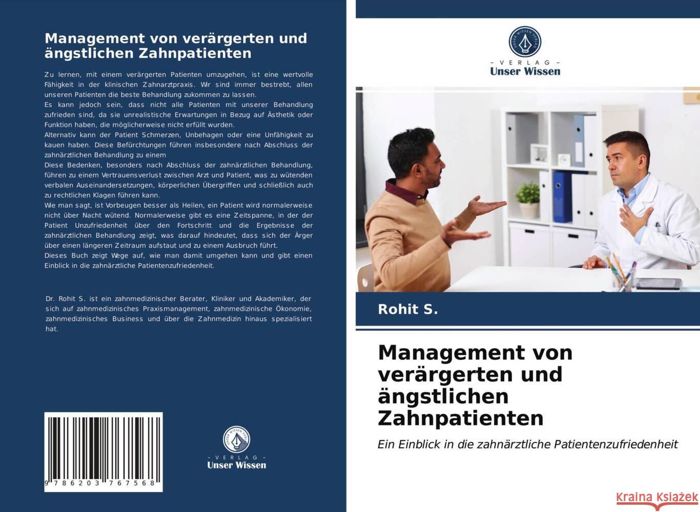 Management von verärgerten und ängstlichen Zahnpatienten S., Rohit 9786203767568