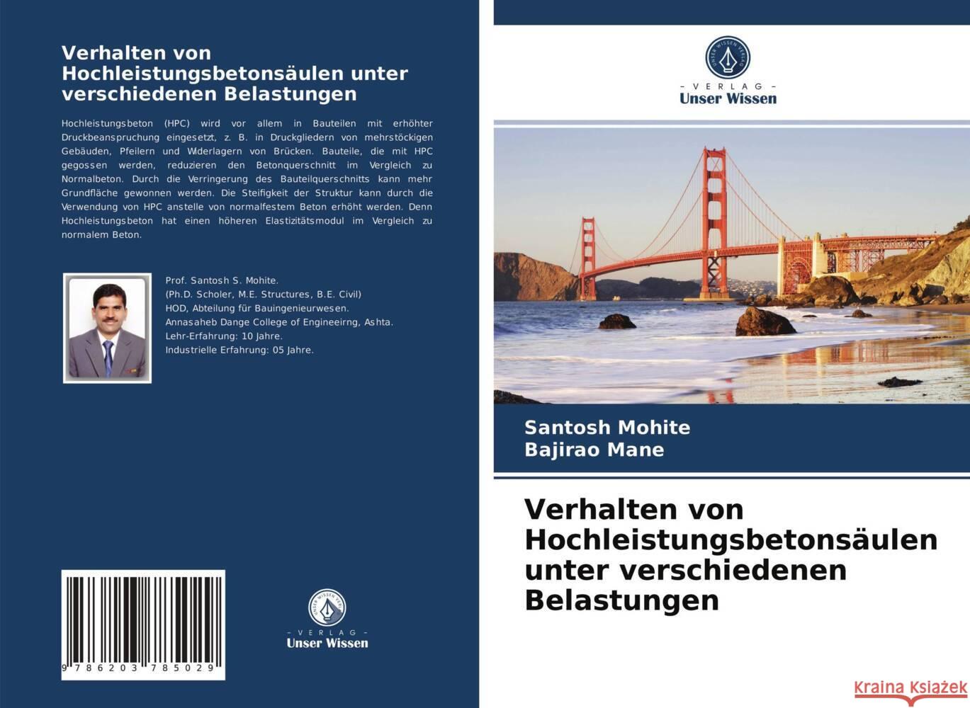 Verhalten von Hochleistungsbetonsäulen unter verschiedenen Belastungen Mohite, Santosh, Mane, Bajirao 9786203785029