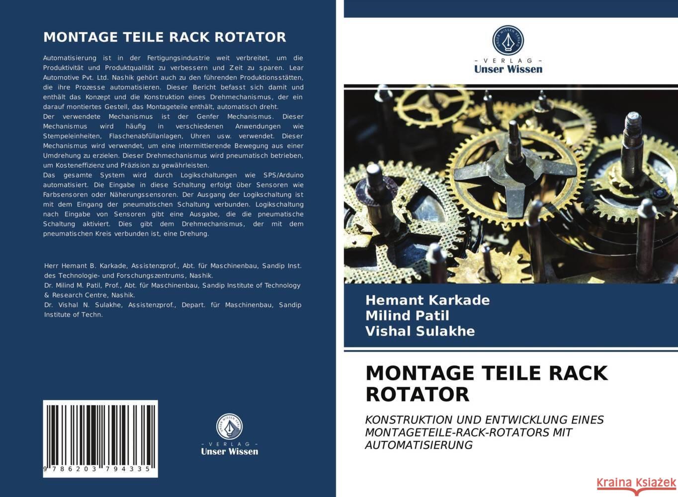 MONTAGE TEILE RACK ROTATOR Karkade, Hemant, Patil, Milind, Sulakhe, Vishal 9786203794335 Verlag Unser Wissen