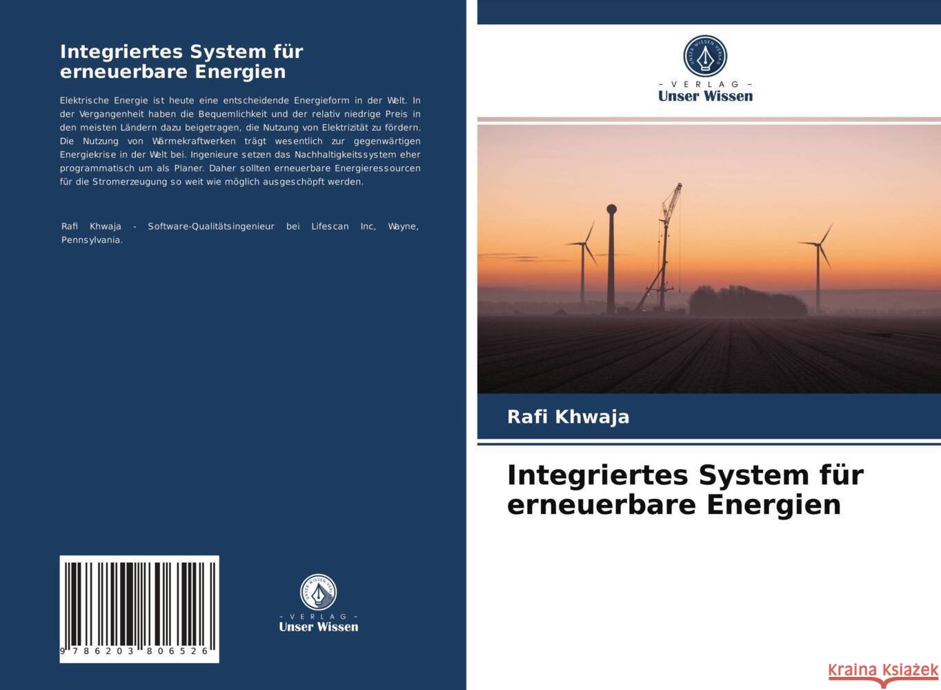 Integriertes System für erneuerbare Energien Khwaja, Rafi 9786203806526