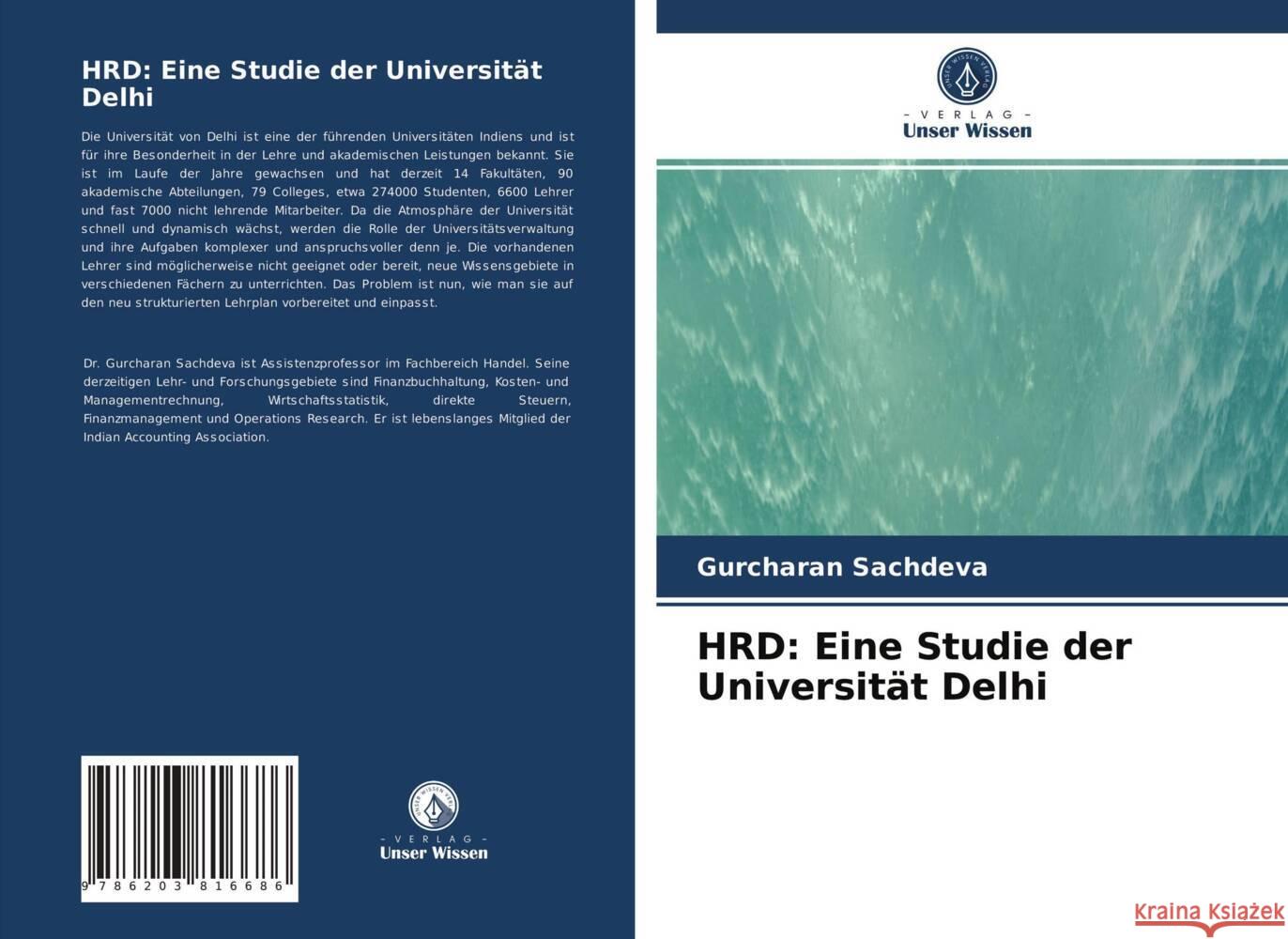 HRD: Eine Studie der Universität Delhi Sachdeva, Gurcharan 9786203816686