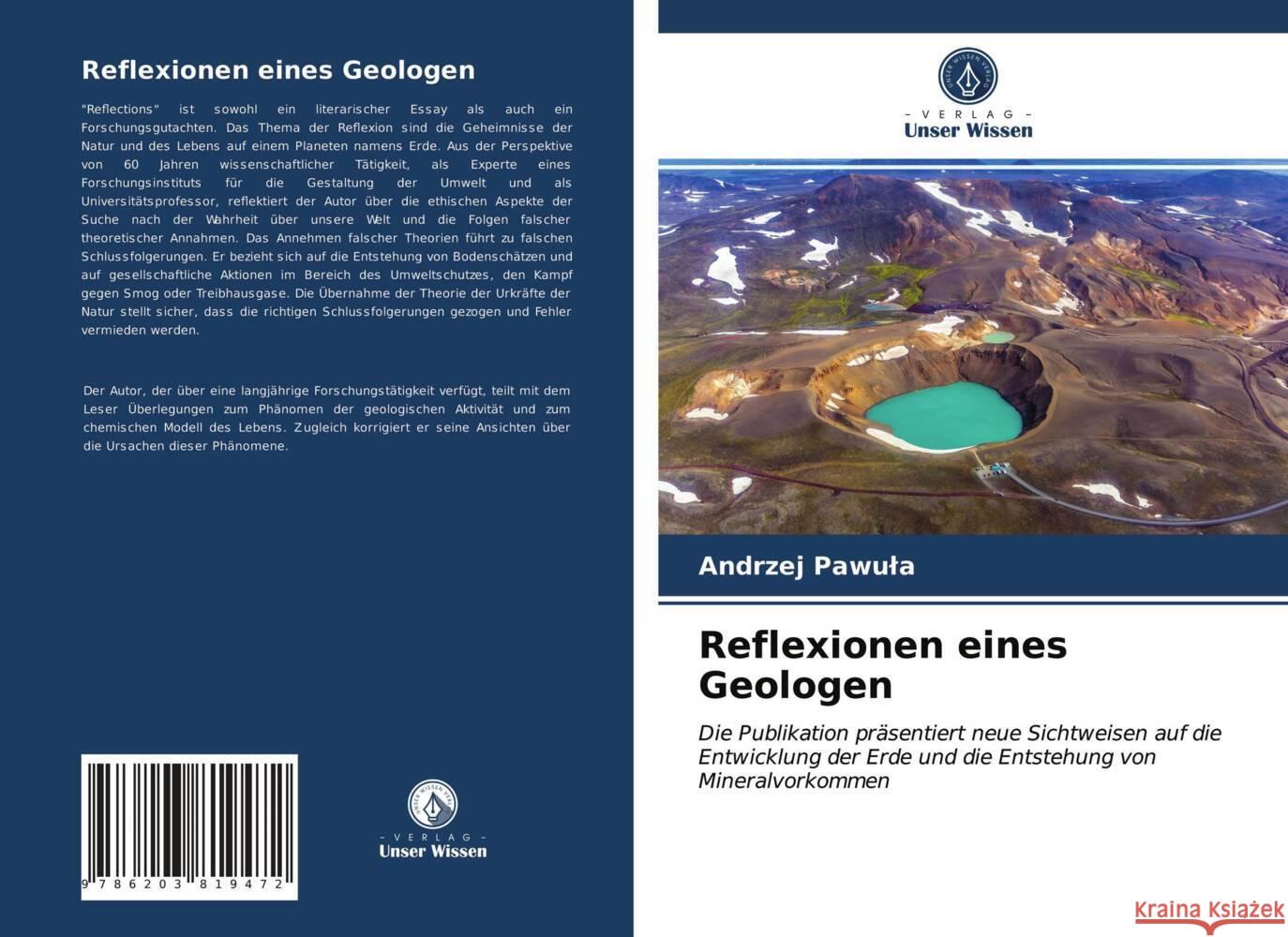 Reflexionen eines Geologen Pawula, Andrzej 9786203819472
