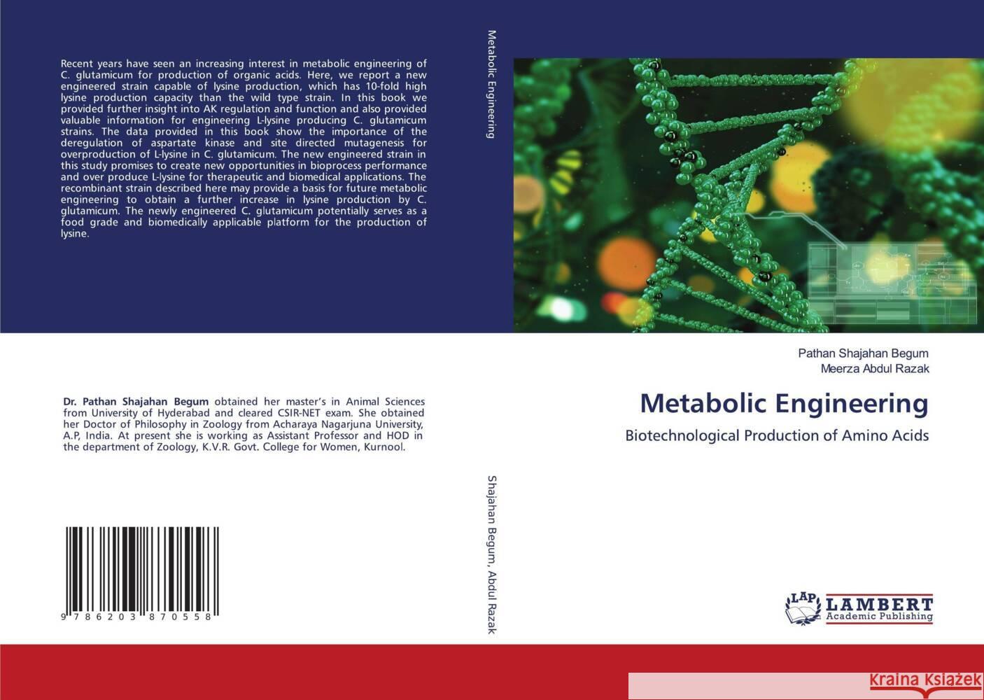 Metabolic Engineering Shajahan Begum, Pathan, Abdul Razak, Meerza 9786203870558