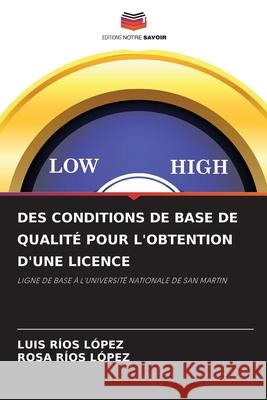 Des Conditions de Base de Qualité Pour l'Obtention d'Une Licence Luis Ríos López, Rosa Ríos López 9786204125619 Editions Notre Savoir