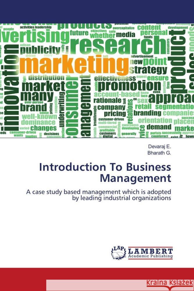 Introduction To Business Management E., Devaraj, G., Bharath 9786205489185 LAP Lambert Academic Publishing