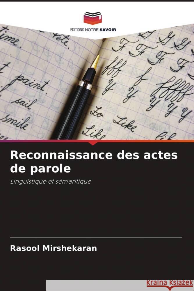 Reconnaissance des actes de parole Mirshekaran, Rasool 9786205554050