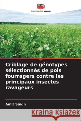 Criblage de g?notypes s?lectionn?s de pois fourragers contre les principaux insectes ravageurs Amit Singh 9786205611760 Editions Notre Savoir