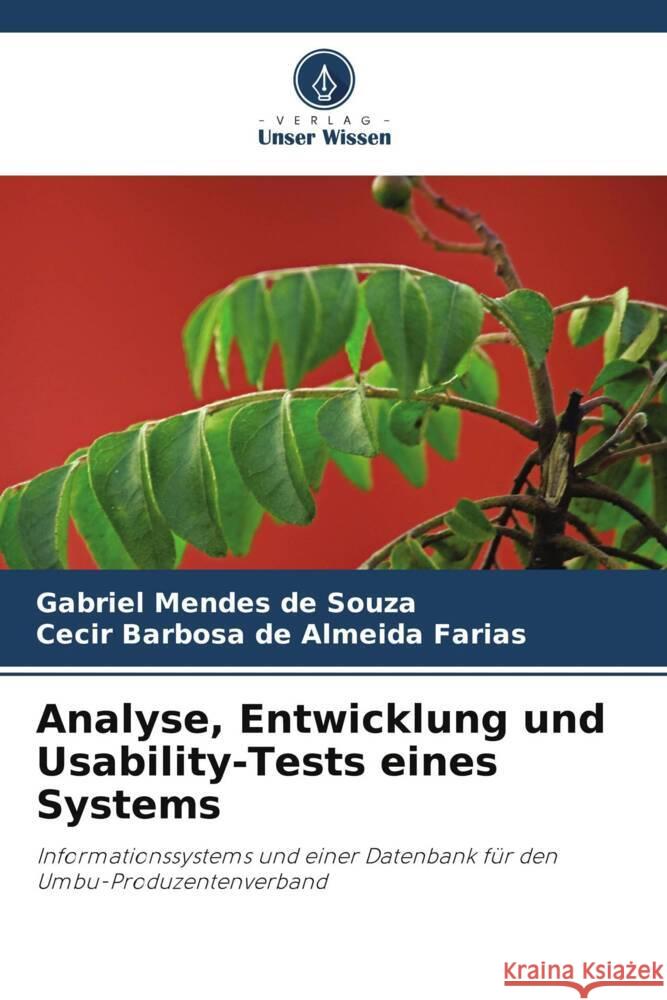 Analyse, Entwicklung und Usability-Tests eines Systems Mendes de Souza, Gabriel, Barbosa de Almeida Farias, Cecir 9786205807866