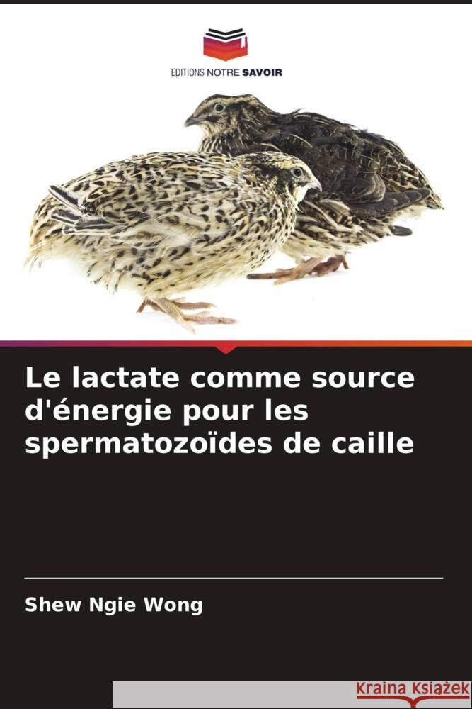 Le lactate comme source d'énergie pour les spermatozoïdes de caille Wong, Shew Ngie 9786206431008