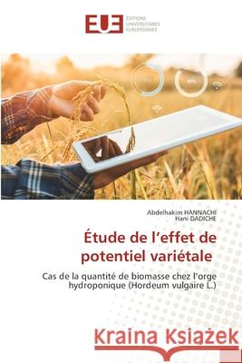 ?tude de l'effet de potentiel vari?tale Abdelhakim Hannachi Hani Dadiche 9786206710783 Editions Universitaires Europeennes