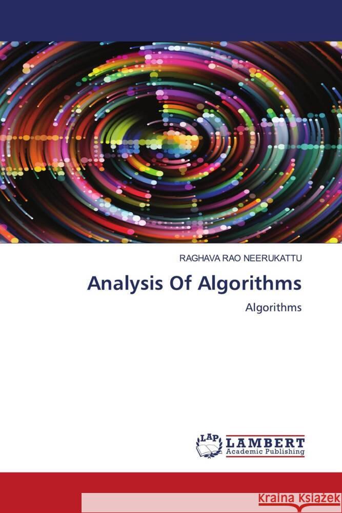 Analysis Of Algorithms NEERUKATTU, RAGHAVA RAO 9786206768036