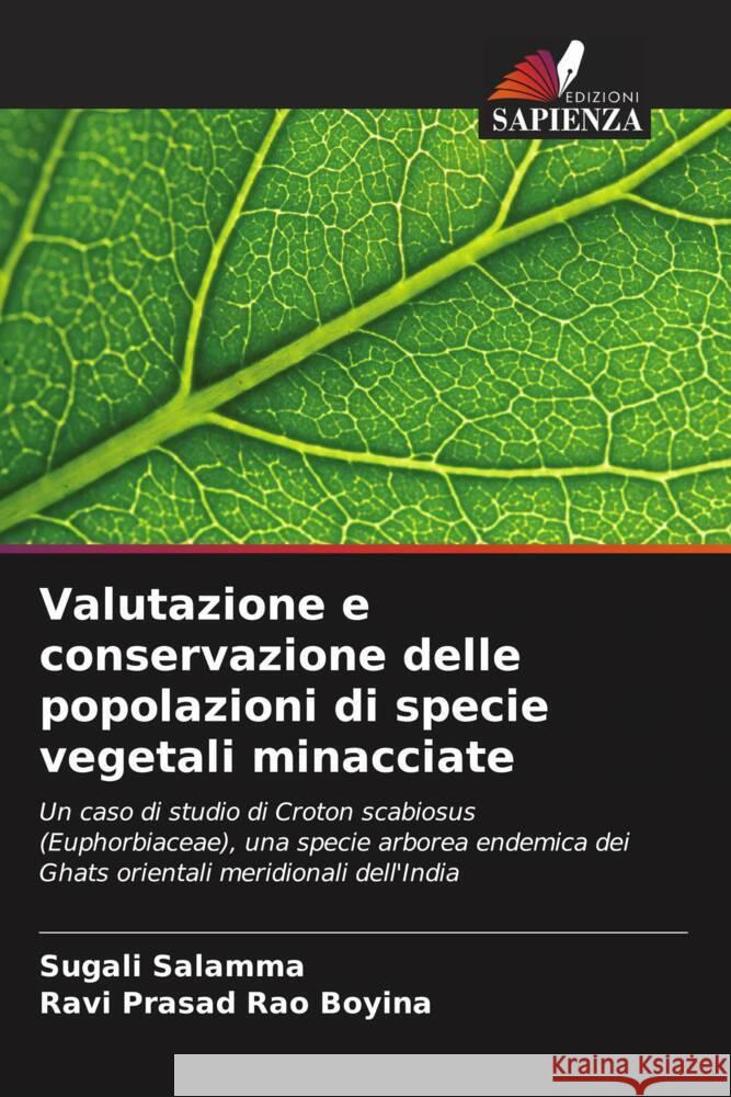 Valutazione e conservazione delle popolazioni di specie vegetali minacciate Sugali Salamma Ravi Prasad Rao Boyina 9786206888093