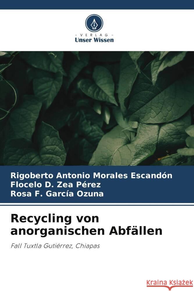 Recycling von anorganischen Abf?llen Rigoberto Antonio Morale Flocelo D. Ze Rosa F. Garc? 9786207001897 Verlag Unser Wissen