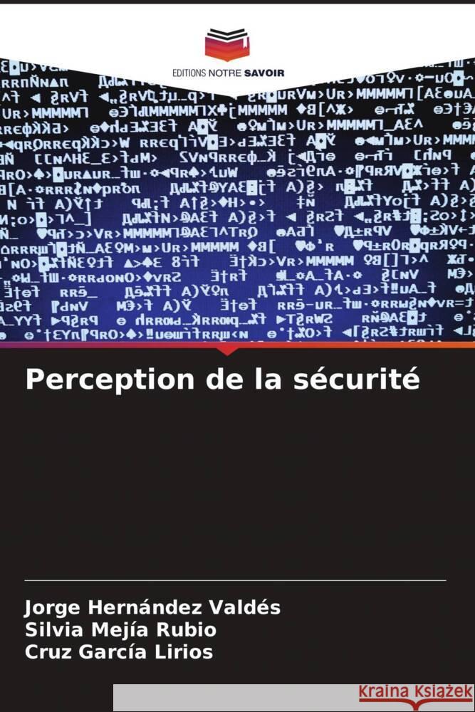 Perception de la sécurité Hernández Valdés, Jorge, Mejía Rubio, Silvia, García Lirios, Cruz 9786207047611