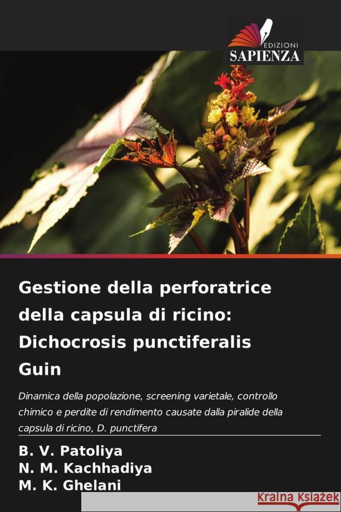 Gestione della perforatrice della capsula di ricino: Dichocrosis punctiferalis Guin B. V. Patoliya N. M. Kachhadiya M. K. Ghelani 9786207077496