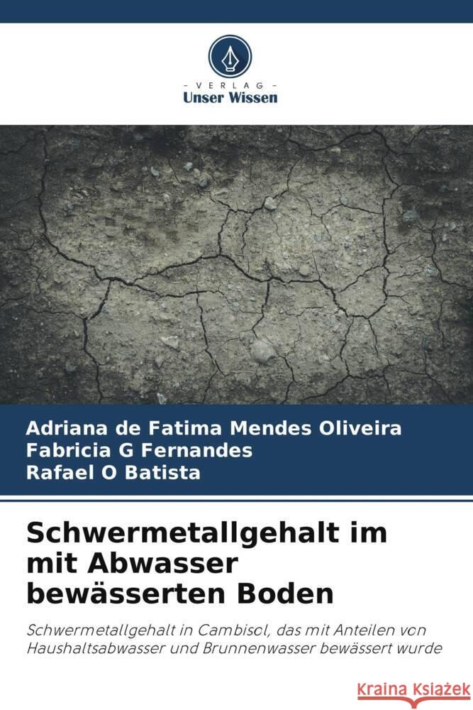 Schwermetallgehalt im mit Abwasser bew?sserten Boden Adriana de F?tima Mendes Oliveira Fabricia G. Fernandes Rafael O. Batista 9786207444014 Verlag Unser Wissen