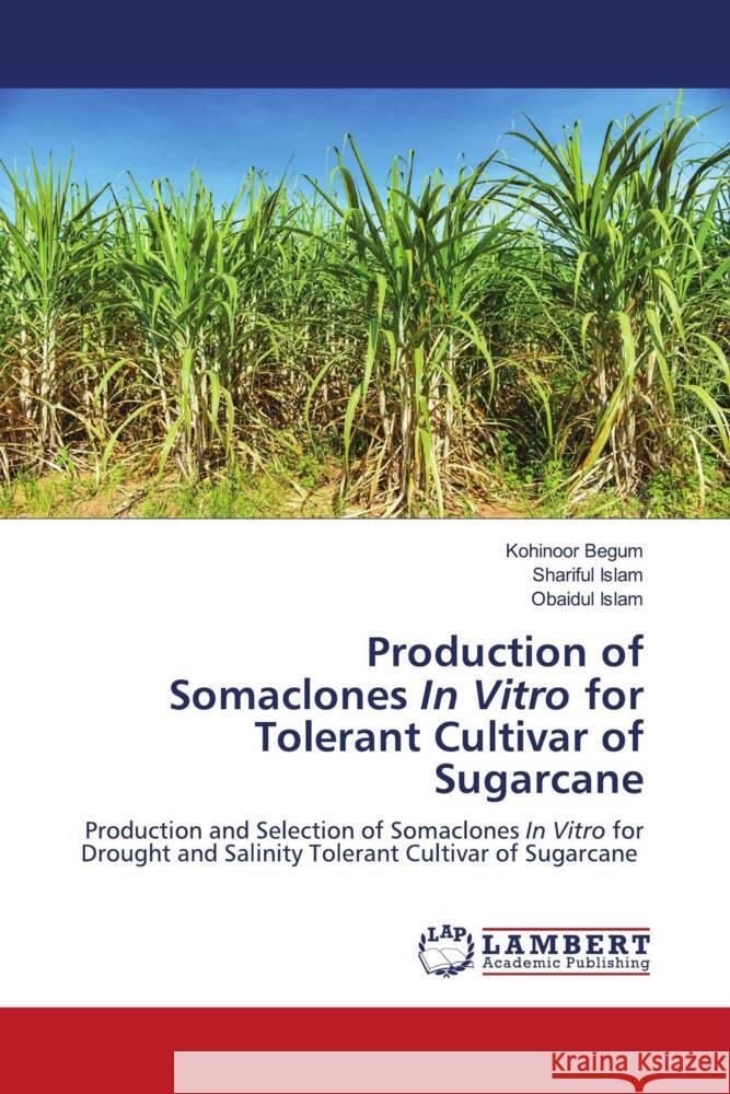 Production of Somaclones In Vitro for Tolerant Cultivar of Sugarcane Kohinoor Begum Shariful Islam Obaidul Islam 9786207462117 LAP Lambert Academic Publishing