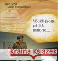 Věděl jsem příliš mnoho... Karel Srba 9788087090657