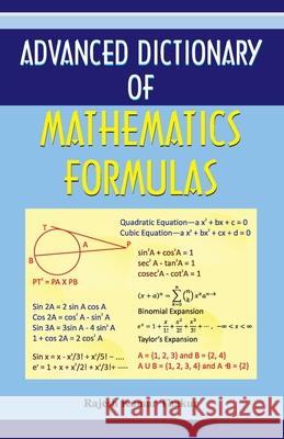 Advanced Dictionary of Mathematics Formulas Rajesh Thakur Kumar 9788184301328