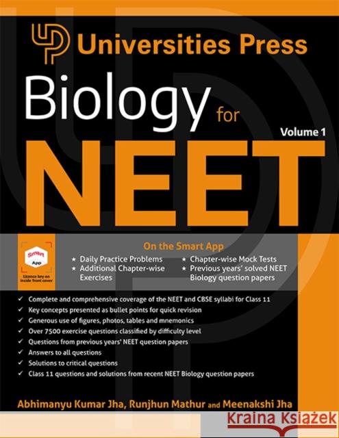 Biology for NEET: Volume 1 Abhimanyu Kumar Jha Runjhun Mathur 9788195400935