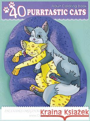 Adult Coloring Book: 40 Purrtastic Cats Coloringcraze 9788365560223 Coloringcraze.com