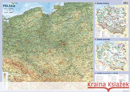 Polska mapa ścienna  9788374278607 Demart