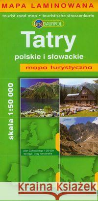 Mapa tur. - Tatry polskie i słowackie laminat  9788374755184 Daunpol