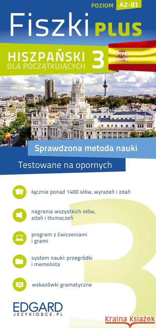 Hiszpański Fiszki PLUS dla początkujących 3 Opracowanie zbiorowe 9788377885314 Edgard