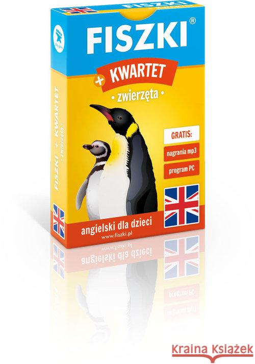 Angielski. Fiszki + Gra Kwartet - zwierzęta Perczyńska Kinga 9788378431916 Cztery Głowy