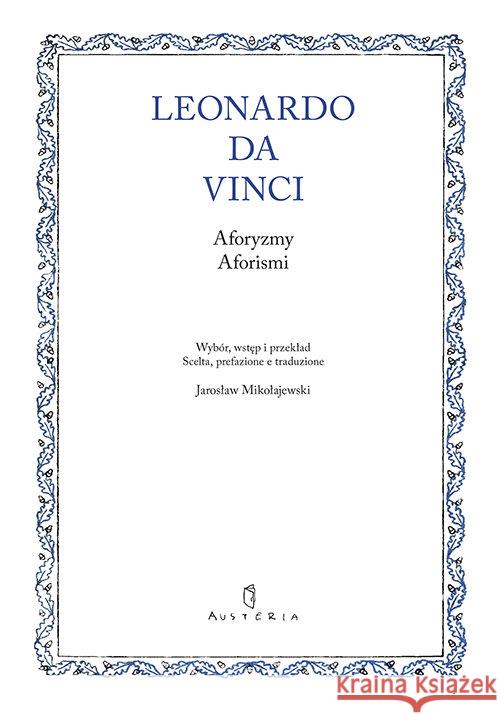 Aforyzmy. Aforismi da Vinci Leonardo 9788378662457