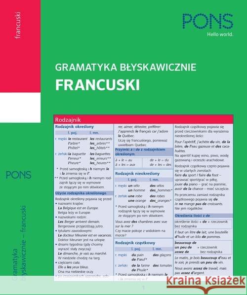 Gramatyka błyskawicznie. Francuski PONS  9788380633964 LektorKlett