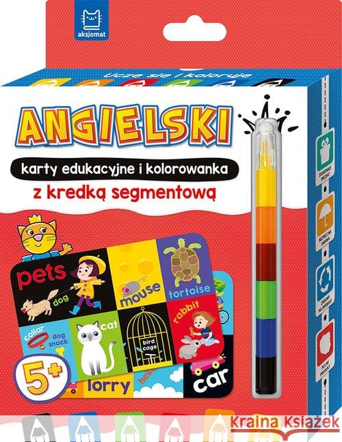 Uczę się i koloruję 5+ Angielski. Karty edukacyjne  9788381069304 Aksjomat