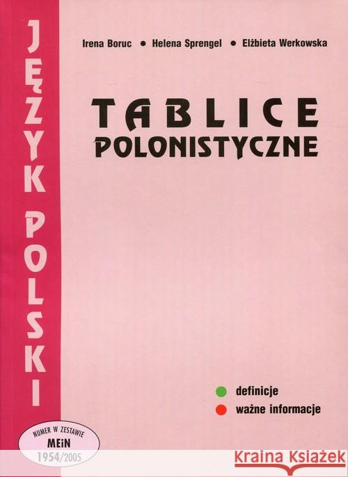 Tablice Polonistyczne PODKOWA Boruc Irena Sprengel Helena Werkowska Elżbieta 9788388299216 Podkowa