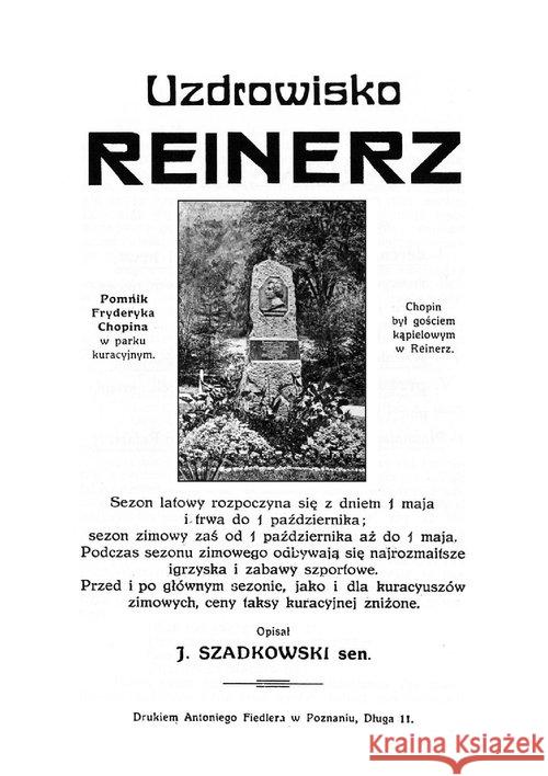 Uzdrowisko Reinerz Szadkowski J. 9788393359011 Press-Forum