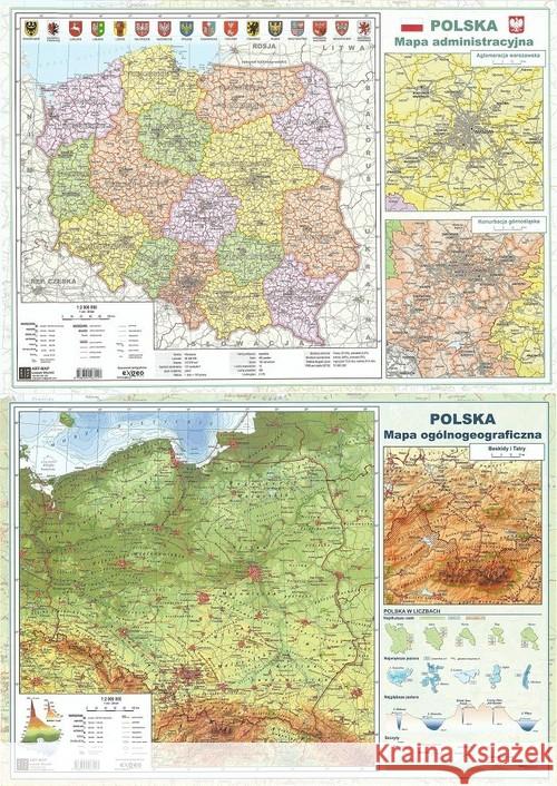 Mapa Polski A2 Dwustronna ścienna ART-MAP  9788394567200 ART-MAP