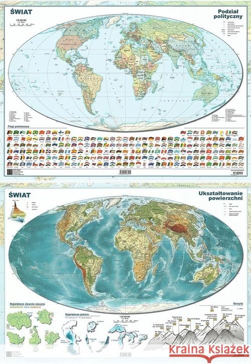 Mapa świata A2 Dwustronna ścienna ART-MAP  9788394567255 ART-MAP