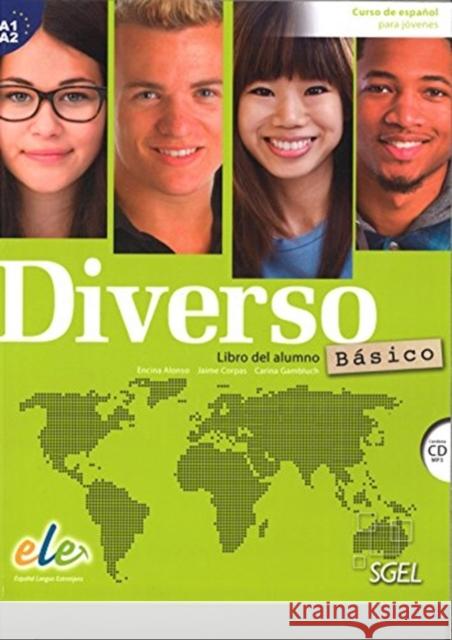 Diverso basico A1+ A2 podręcznik + CD Alonso Encina Corpas Jaime Gambluch Carina 9788497788236 SGEL-Educacion